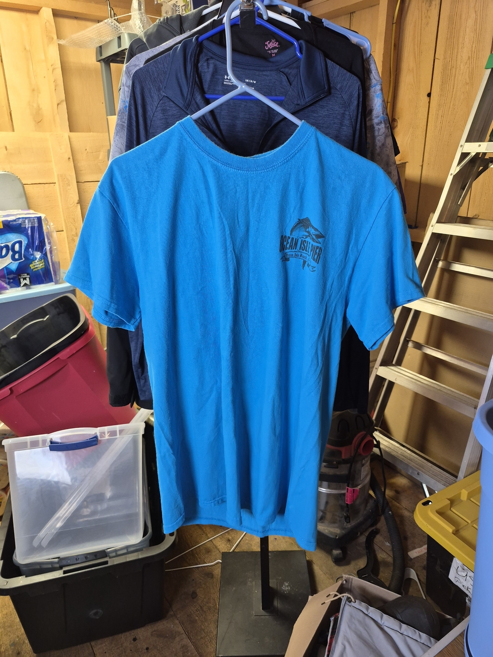 Islander Men's Short-Sleeve Crew Tee — Bright Blue with Navy Logo Bin 45